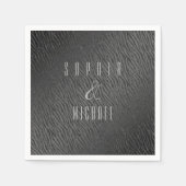 Personalisierter Schwarzer Glitzer für Tiere Serviette (Vorderseite)