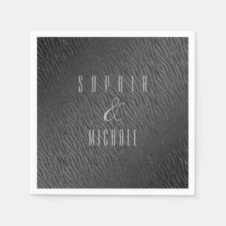 Personalisierter Schwarzer Glitzer für Tiere Serviette