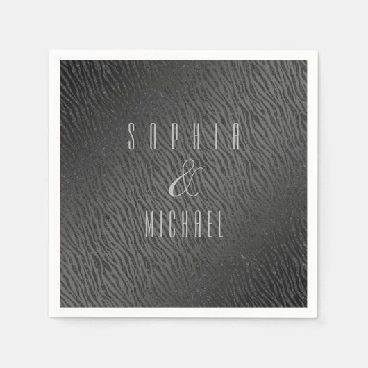 Personalisierter Schwarzer Glitzer für Tiere Serviette (Vorderseite)