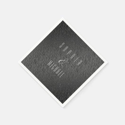 Personalisierter Schwarzer Glitzer für Tiere Serviette (Ecke)