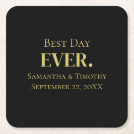 Personalisierter Schwarzer Gold-Best-Day Rechteckiger Pappuntersetzer