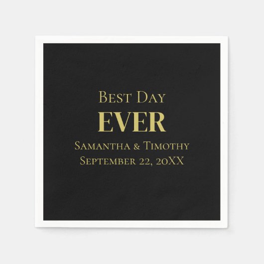 Personalisierter Schwarzer Gold-Best-Day Serviette (Vorderseite)