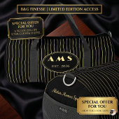 Personalisierter schwarzer Gold-Pinstripe-Monogram Duffle Bag