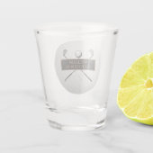 Personalisierter schwarzer Golfball Classic in Gol Schnapsglas (Rückseite)