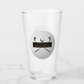 Personalisierter schwarzer Golfball im klassischen Glas (Rückseite)