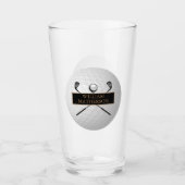 Personalisierter schwarzer Golfball im klassischen Glas (Vorderseite)