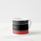 Personalisierter schwarzer griechischer roter espressotasse (Vorderseite Rechts)