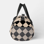 Personalisierter schwarzer Harlekin kariert Diaman Duffle Bag (Rechts)