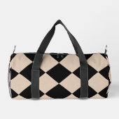 Personalisierter schwarzer Harlekin kariert Diaman Duffle Bag (Rückseite)