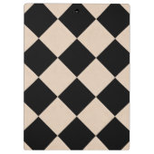 Personalisierter schwarzer Harlekin-Karo-Diamant Klemmbrett (Rückseite)