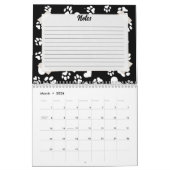 Personalisierter Schwarzer Kalender mit Paw-Drucke (Mär 2026)