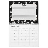 Personalisierter Schwarzer Kalender mit Paw-Drucke (Feb 2026)