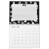 Personalisierter Schwarzer Kalender mit Paw-Drucke (Jan 2026)