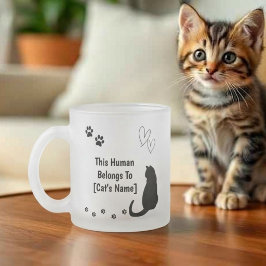 Personalisierter Schwarzer-Katze-Frostglas-Becher Mattglastasse