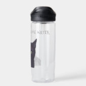 Personalisierter schwarzer Katze Name Pawsome Wate Trinkflasche (Rückseite)
