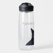 Personalisierter schwarzer Katze Name Pawsome Wate Trinkflasche (Vorne)