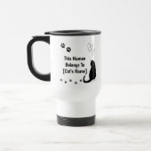 Personalisierter schwarzer Katzen-Reisebecher Reisebecher (Links)