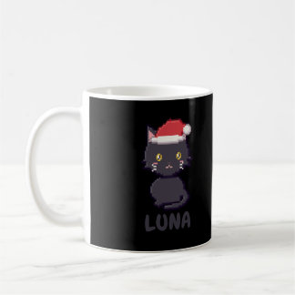 Personalisierter schwarzer Katzen-Weihnachtstasse Kaffeetasse