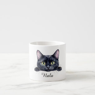 Personalisierter schwarzer Katzenbecher Individu Espressotasse