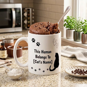 Personalisierter schwarzer Katzenbecher Kaffeetasse