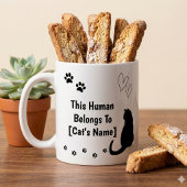 Personalisierter schwarzer Katzenbecher Kaffeetasse