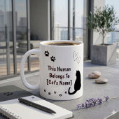 Personalisierter schwarzer Katzenbecher Kaffeetasse