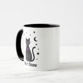 Personalisierter schwarzer Katzenbecher Tasse (Vorderseite Links)