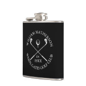 Personalisierter schwarzer klassischer Golfclub-Na Flachmann (Links)