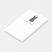 Personalisierter schwarzer Kleiderpuppen Post-it Klebezettel (angewinkelt)