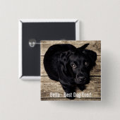 Personalisierter schwarzer Labrador-HundeFoto-und Button (Vorne & Hinten)