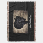 Personalisierter schwarzer Labrador-HundeFoto-und Decke (Vorderseite Vertikal)