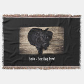 Personalisierter schwarzer Labrador-HundeFoto-und Decke (Vorderseite)