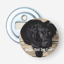 Personalisierter schwarzer Labrador-HundeFoto-und Flaschenöffner