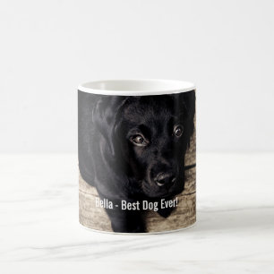 Personalisierter schwarzer Labrador-HundeFoto-und Kaffeetasse