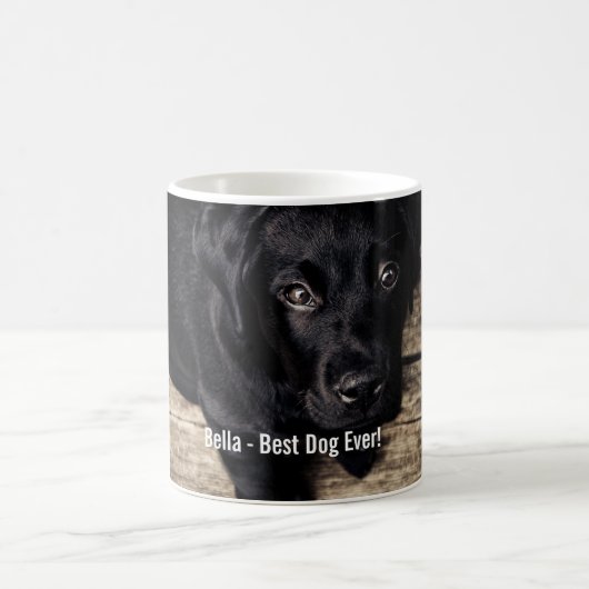 Personalisierter schwarzer Labrador-HundeFoto-und Kaffeetasse (Mittel)