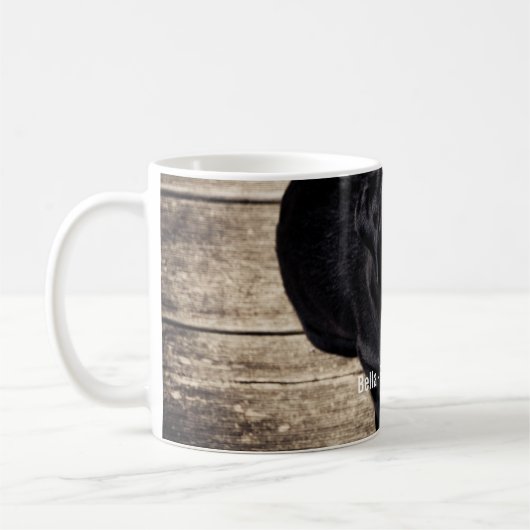 Personalisierter schwarzer Labrador-HundeFoto-und Kaffeetasse (Links)