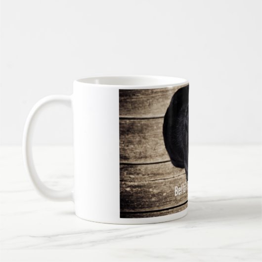 Personalisierter schwarzer Labrador-HundeFoto-und Kaffeetasse (Links)
