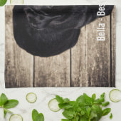 Personalisierter schwarzer Labrador-HundeFoto-und Küchentuch (Gefaltet)