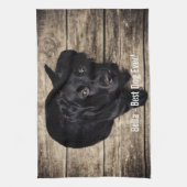 Personalisierter schwarzer Labrador-HundeFoto-und Küchentuch (Vertikal)
