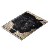 Personalisierter schwarzer Labrador-HundeFoto-und Notizblock (Linke Seite)