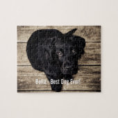 Personalisierter schwarzer Labrador-HundeFoto-und Puzzle (Horizontal)