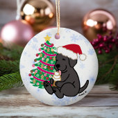 Personalisierter Schwarzer Labrador Keramik Ornament