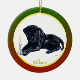 Personalisierter Schwarzer Labrador Keramikornament