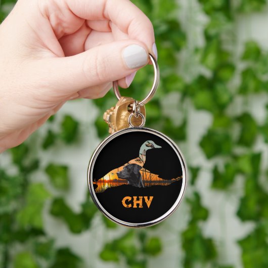 Personalisierter Schwarzer Labrador-Schlüsselanhän Schlüsselanhänger (Hand)
