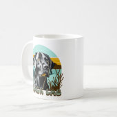 Personalisierter Schwarzer Labrador Vintager Text Kaffeetasse (Vorderseite Links)