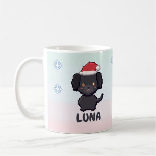 Personalisierter schwarzer Labrador Weihnachtsbech Kaffeetasse