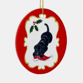 Personalisierter schwarzer Labrador-Welpe mit Keramik Ornament (Rechts)