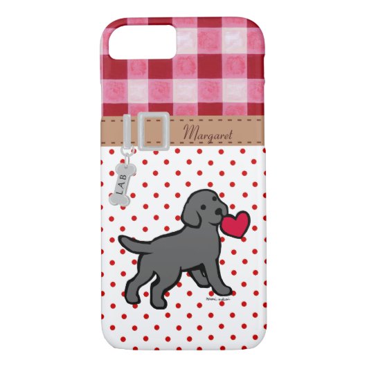 Personalisierter schwarzer Labrador-Welpe und Case-Mate iPhone Hülle (Rückseite)