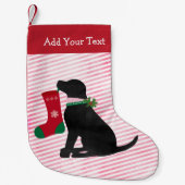 Personalisierter Schwarzer Latexhund Kleiner Weihnachtsstrumpf (Vorderseite)