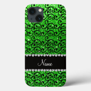 Personalisierter schwarzer Limoner grüner Case-Mate iPhone Hülle